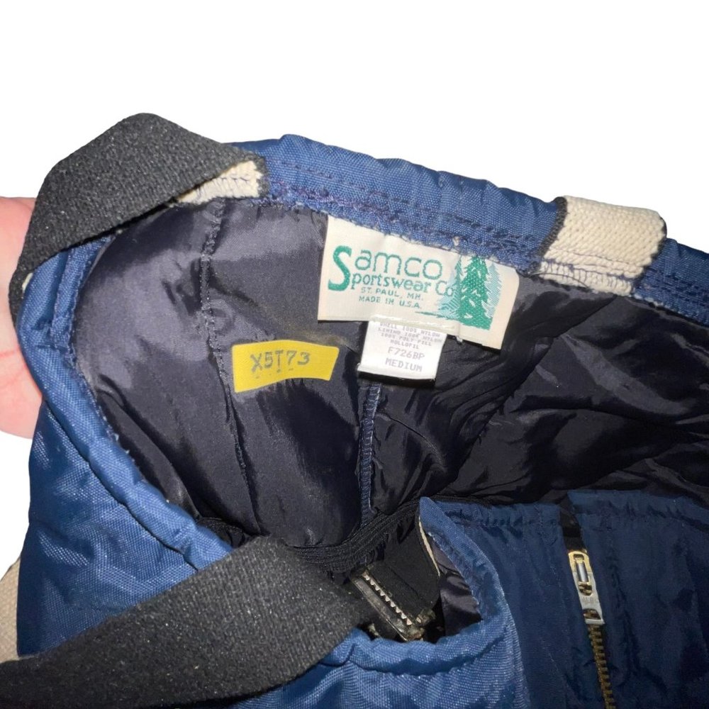 Vintage Samco Sportswear Ski Bibs Mens M Skiwear Snow Winter Sports Made in USA - Picture 10 of 11